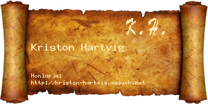 Kriston Hartvig névjegykártya